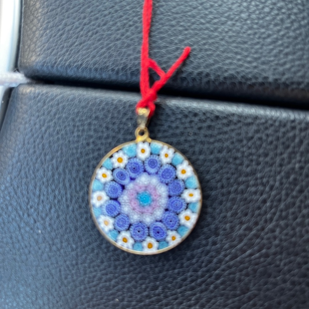 Antica Murrina Venezia Blue Glass and Gold Pendant from Italy NWT - Picture 4 of 5